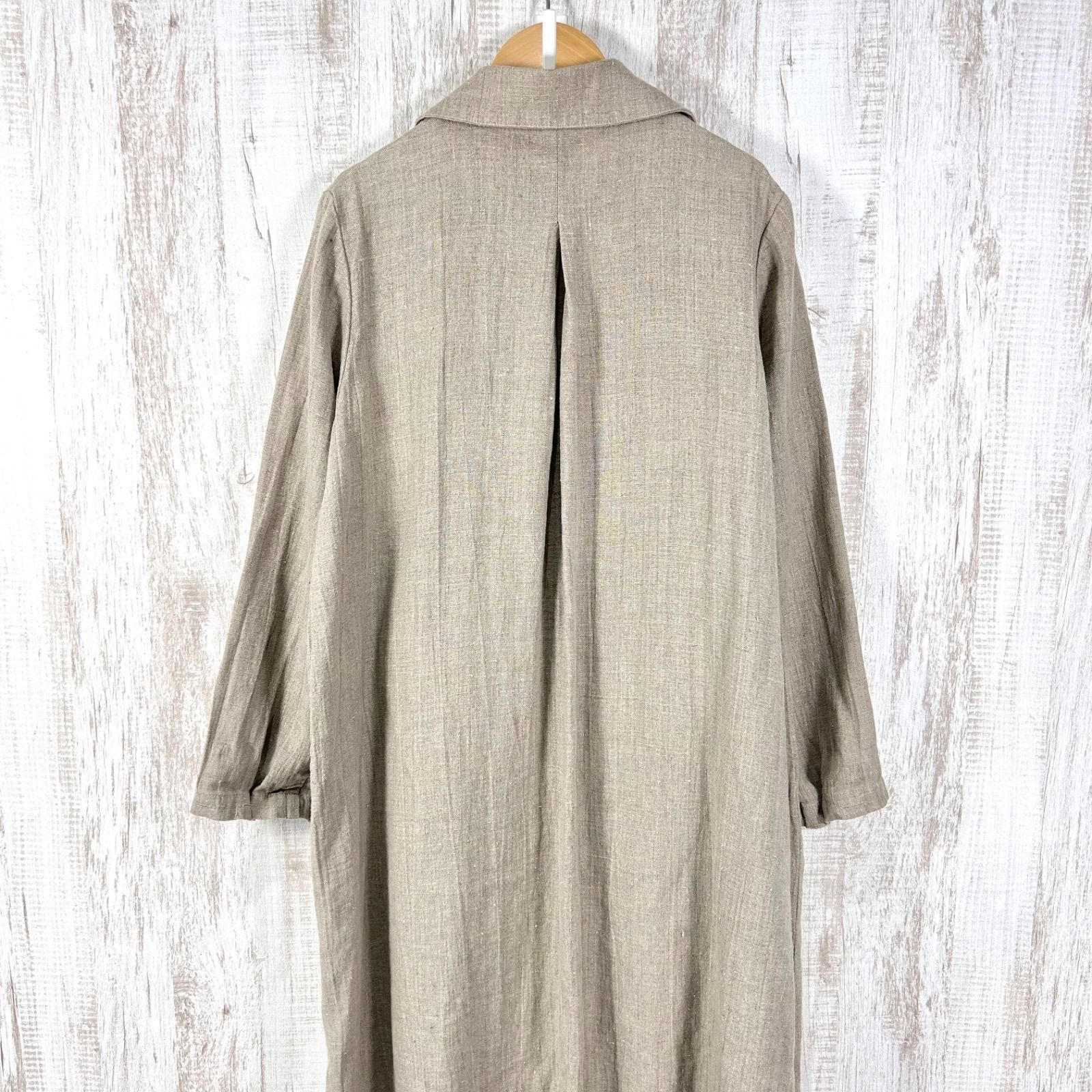 fog linen work スプリングコート フーディコート リネン fog linen work フォグリネンワーク リネン100% ダブルボタン ロング