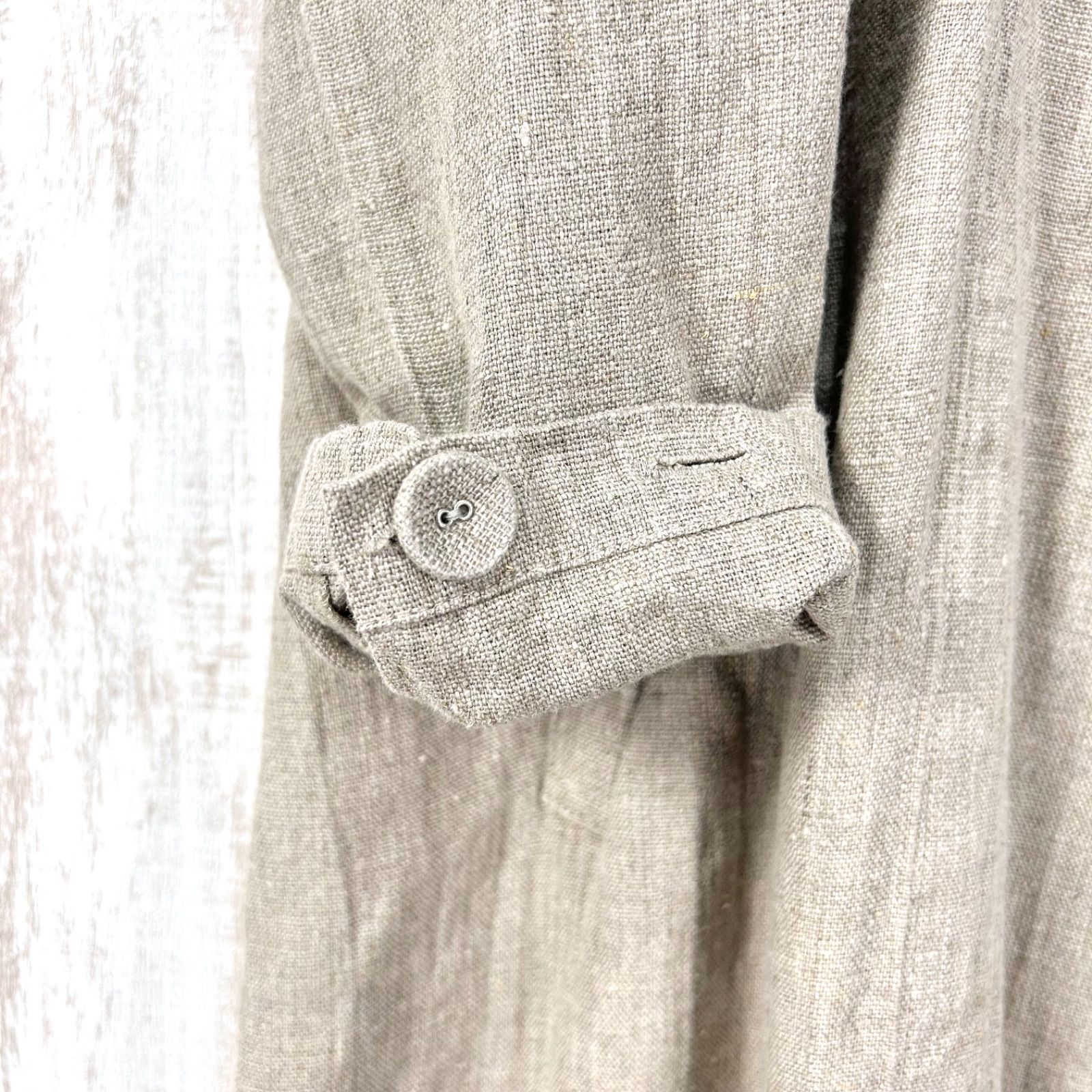 fog linen work フォグリネンワーク リネン100% ダブルボタン ロング