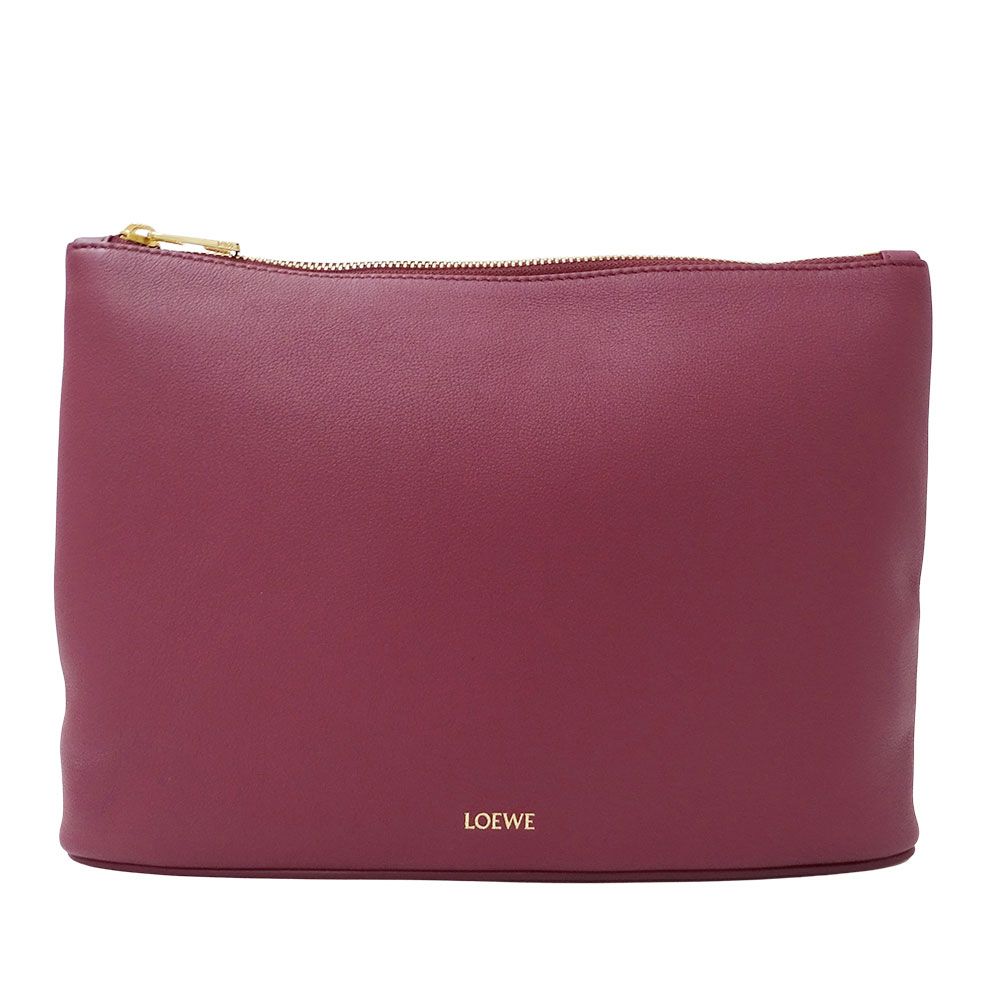 ロエベ LOEWE バッグ レディース ブランド クラッチバッグ セカンドバッグ レザー ボルドー おしゃれ 無地 シンプル 上品 大人 【中古】