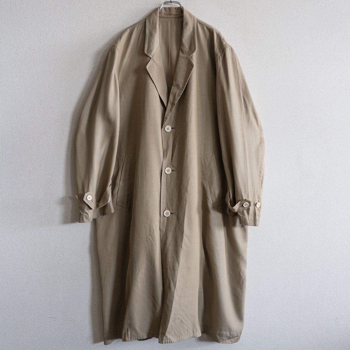【80年代/アーカイブ】COMME des GARCONS HOMME 【80s レーヨン チェスター コート】M コムデギャルソンオム 26060484