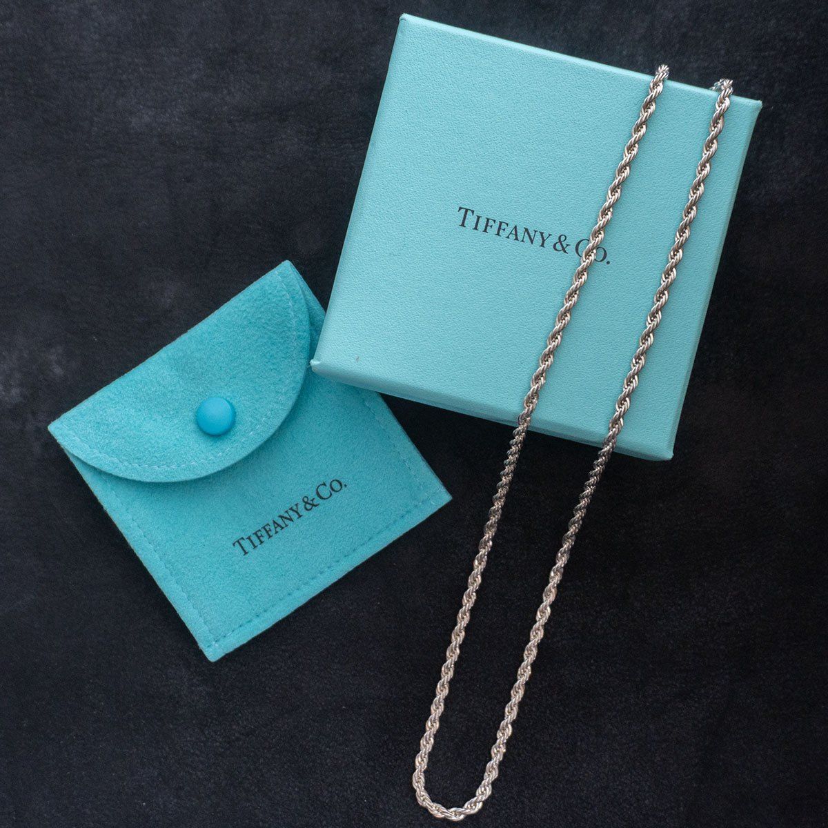 美品】TIFFANY＆Co. 【シルバー925 ツイストロープチェーン ネックレス 