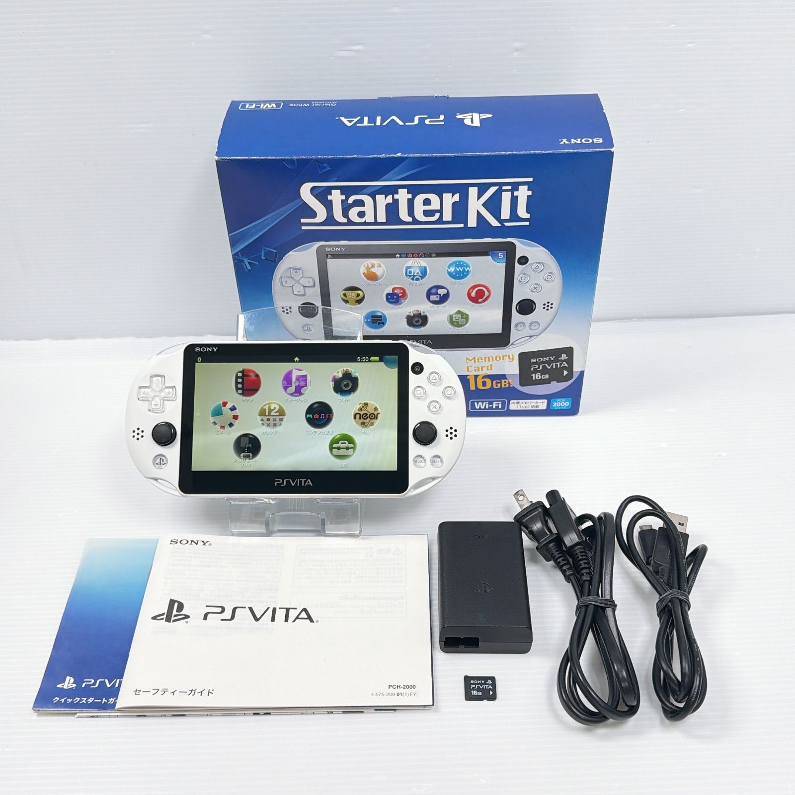 4-473 PSVITA PCH-2000 グレイシャー・ホワイト PSVITA PCH 2000 グレイシャーホワイト スターターキット 純正16GB