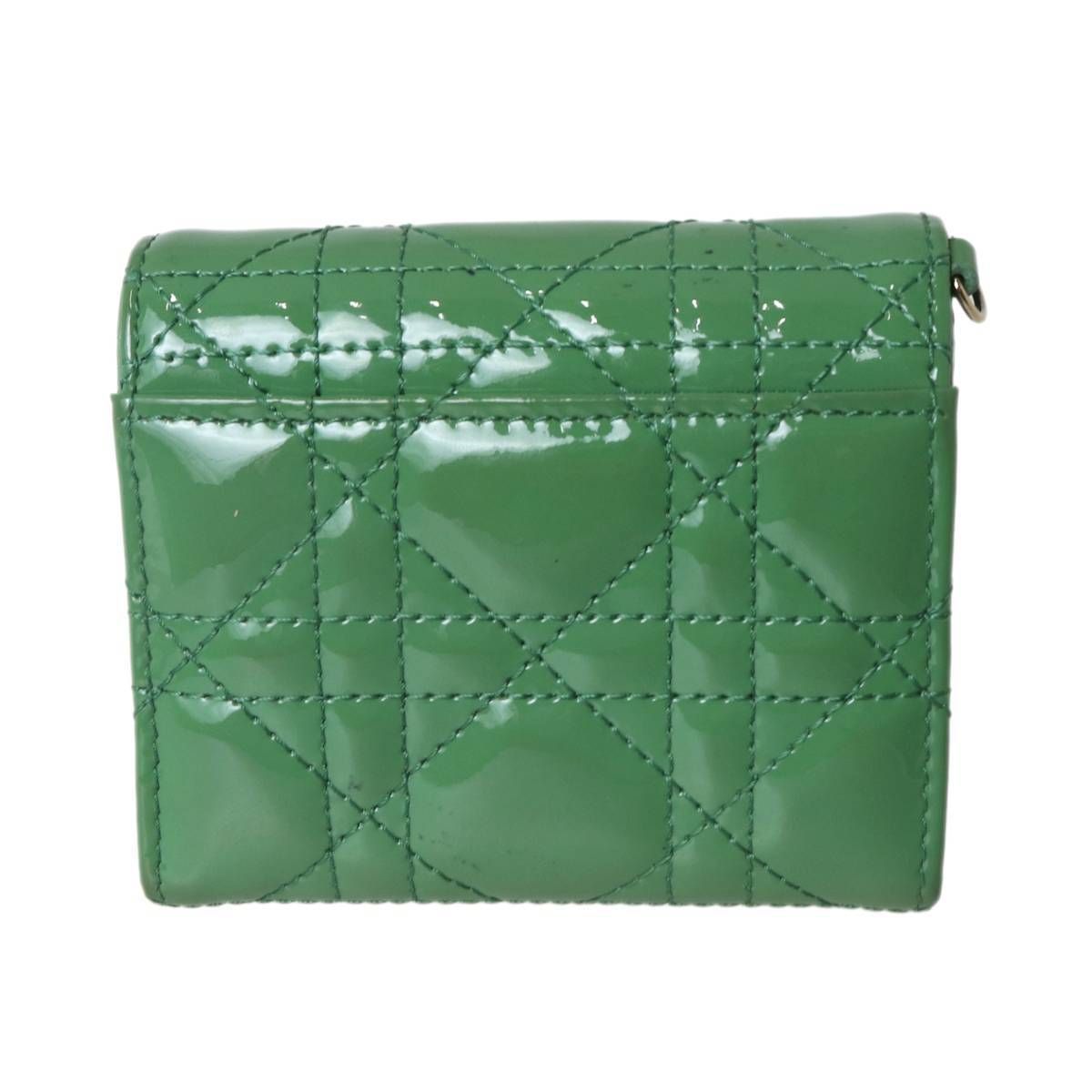 Dior/ディオール 三つ折り財布 カナージュ グリーン 箱、保存袋 ES B