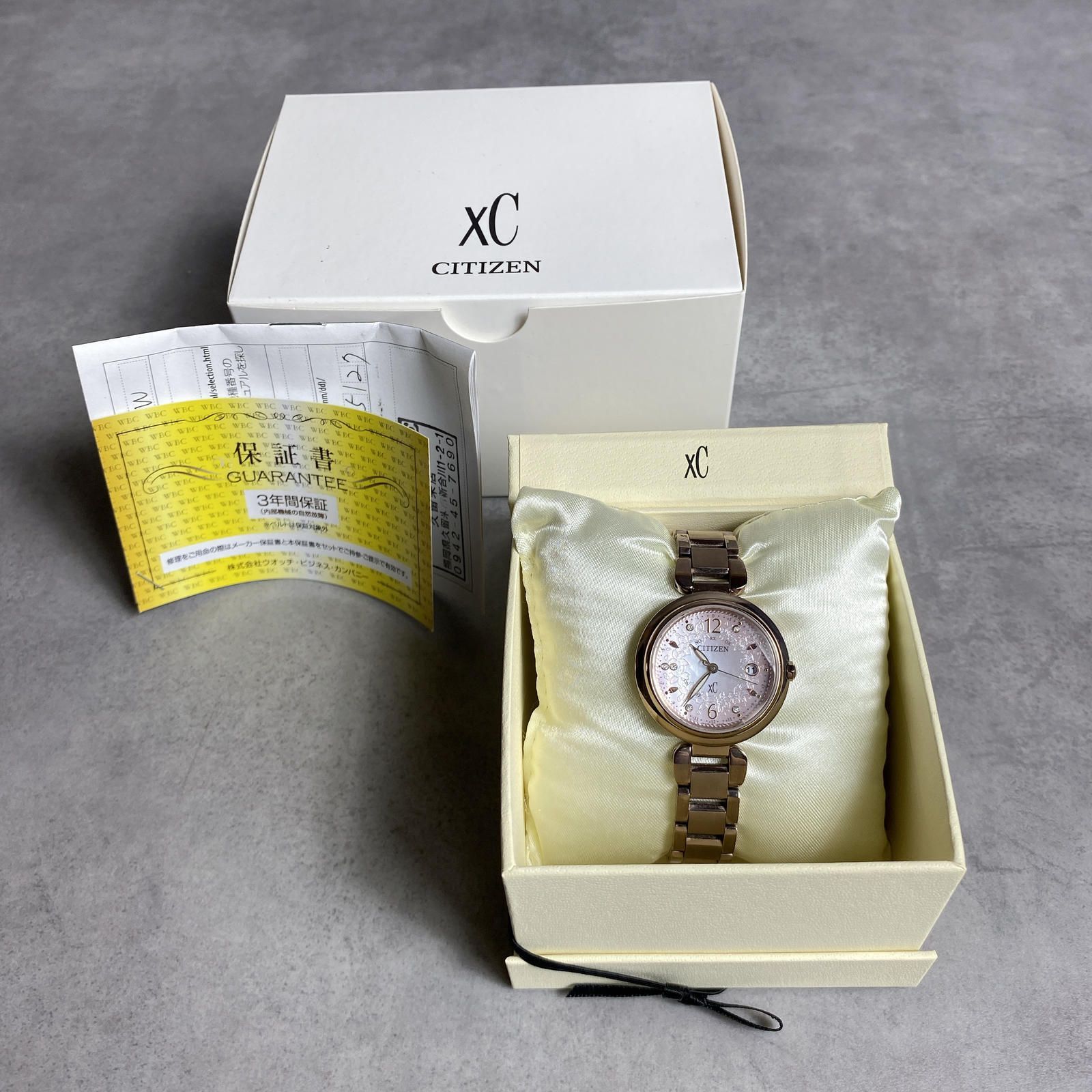 WQ1174●CITIZEN： XC H060-T026915 SAKURA限定モデル 腕時計 ピンクゴールド系 定価￥137500- 世界限定2000本 シチズン クロスシー