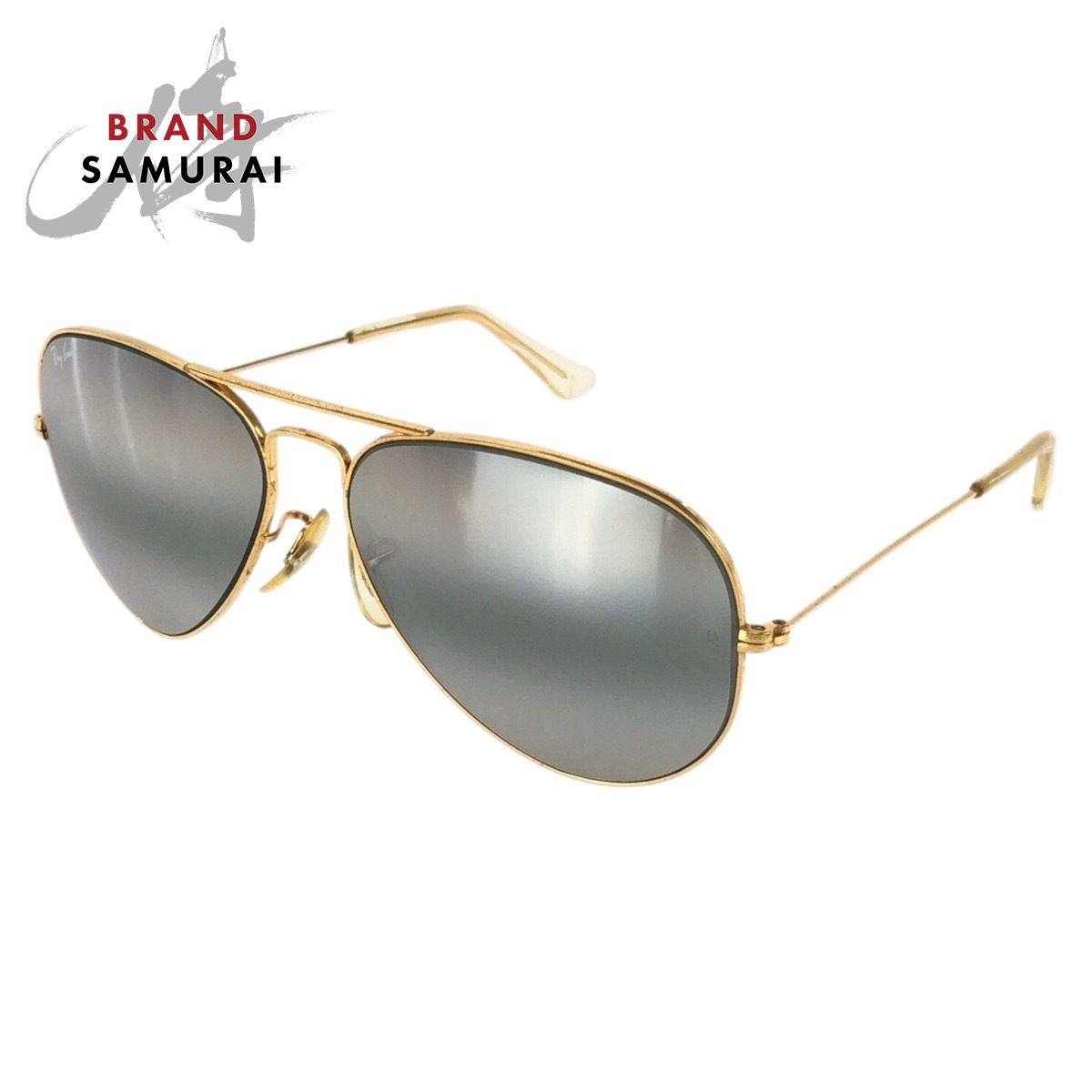 美品 Ray-Ban レイバン ボシュロム アビエーター ゴールド シルバー メッキ B&L 58□14 サングラス 男女兼用 レディース 602453【中古】