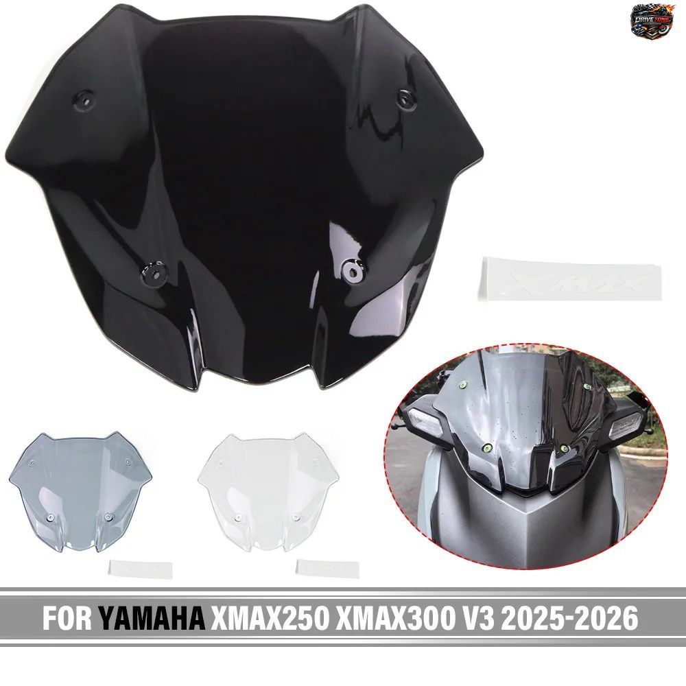 ヤマハ XMAX300 XMAX250 V3 2025-2026 用モーターサイクルウインドシールド スポーツショートウインドスクリーン ウインドディフレクター
