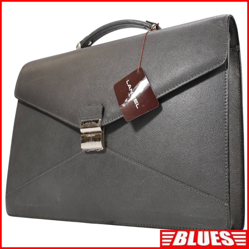 LANCEL ランセル ビジネスバッグ フランス製 グレー A4 通勤 ダイヤルロック 本革 ブリーフケース レザー メンズ レディース ブリーフケース一覧←SEULB屋着古← SJ1087