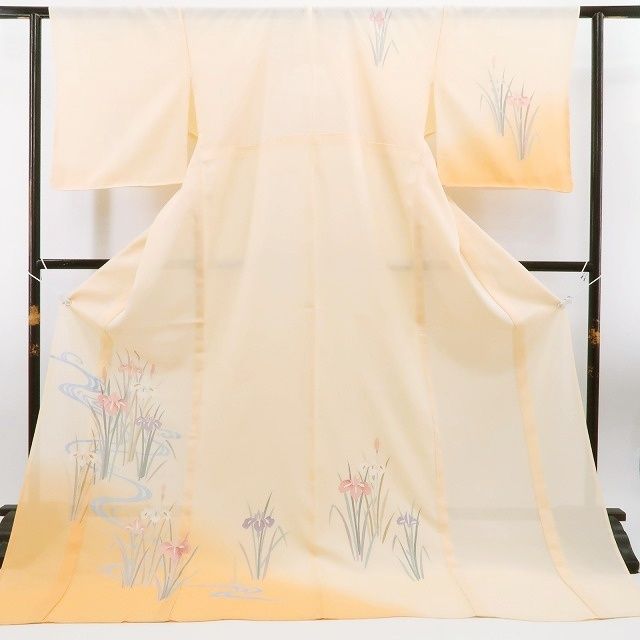 新品・夏訪問着】絽 お仕立て上がり品 菖蒲 夏着物 正絹 仕付け糸付