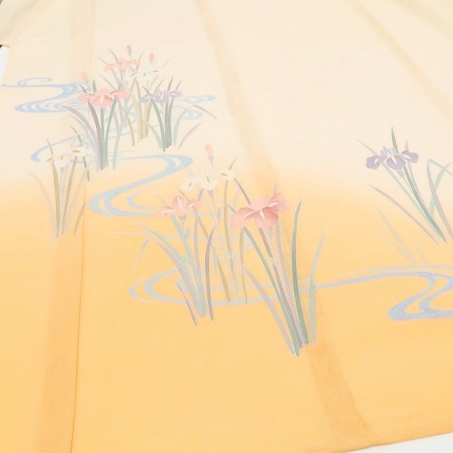 新品・夏訪問着】絽 お仕立て上がり品 菖蒲 夏着物 正絹 仕付け糸付