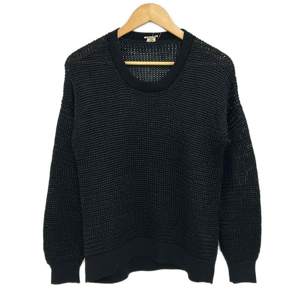 HERMES(エルメス) 長袖セーター サイズ38 M レディース - 黒 クルーネック/シルク