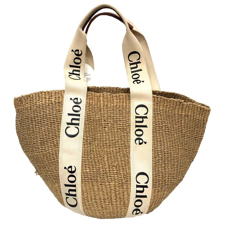 Chloe×Mifuko クロエ WOODY ウッディ ラージバスケットバッグ CHC22SS380G55101 かごバッグ 美品 aq13005
