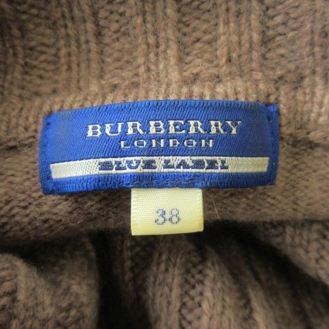 BURBERRYBLUE LABELブラウン ケーブル編み ニットアウター バーバリーブルーレーベル BURBERRY BLUE LABEL ニット セーター