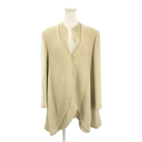 ジョルジオアルマーニ GIORGIO ARMANI ジャケット 上着 アルパカ 38 ベージュ Vネック 長袖 レイヤードデザイン FG4926 /AO1 ■ECD005