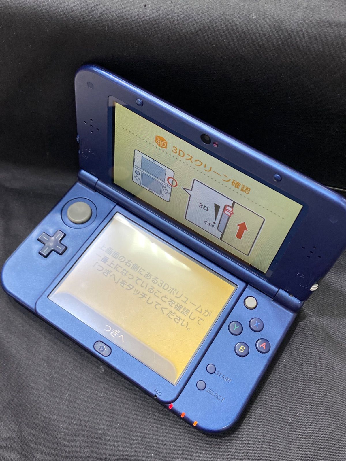 任天堂 Nintendo3DS LL 通電確認のみ ブルー タッチペン、アダプター
