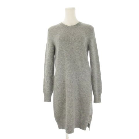 マークジェイコブス MARC JACOBS ニットワンピース ウール S/P グレー サイドジップ スタッズ 長袖 M4006204 16 /CK7 ■ECD005