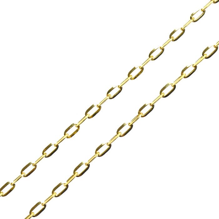 K18YG イエローゴールド ネックレス 小豆 2.6g ～50cm フリーチェーン 
