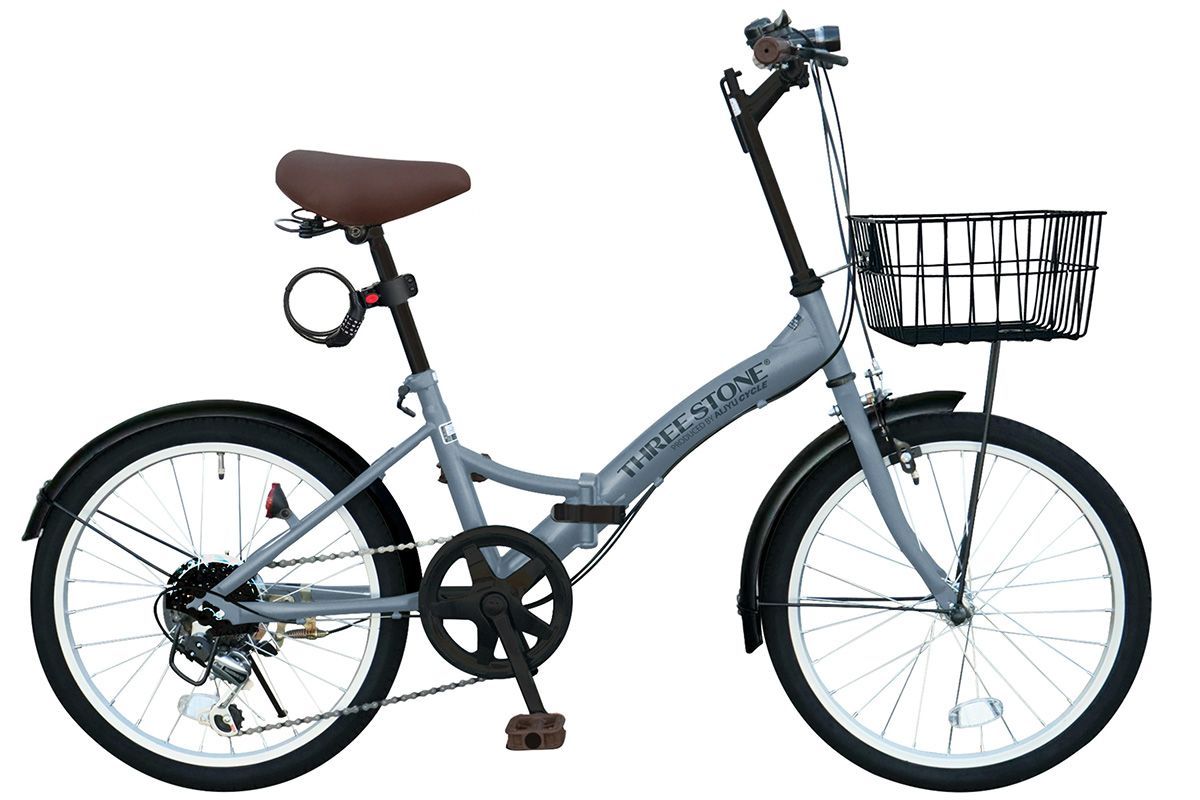 【訳あり】アウトレット 折りたたみ自転車 20インチ[P-008] 自転車 シマノ社製外装6段ギア 前カゴ フェンダー ペダル 片足スタンド 反射板 ベル 付き 【プレゼント：LEDライト ロック錠】__本州四国送料無料［03723_P008］