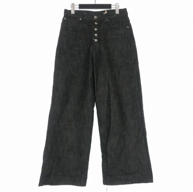 ノーフェイスストゥディオス NO/FAITH STUDIOS RAW DENIM JAPANESE LOOSE FIT ワイドデニムパンツ ジーンズ S ブラック 黒