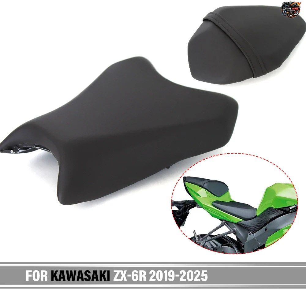 カワサキ ZX6R 2019-2025 用モーターサイクルフロントシートクッション ZX-6R フロントドライバー/リアパッセンジャーシート オリジナルよ