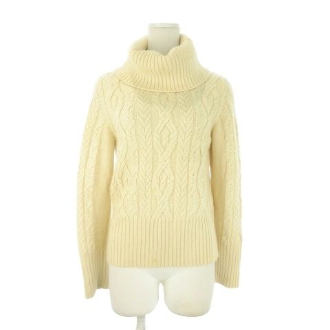 ベッティーナ bettina ニット セーター カシミヤ M 白 アイボリー タートルネック ケーブルニット 長袖 /CK14 ■ECD005