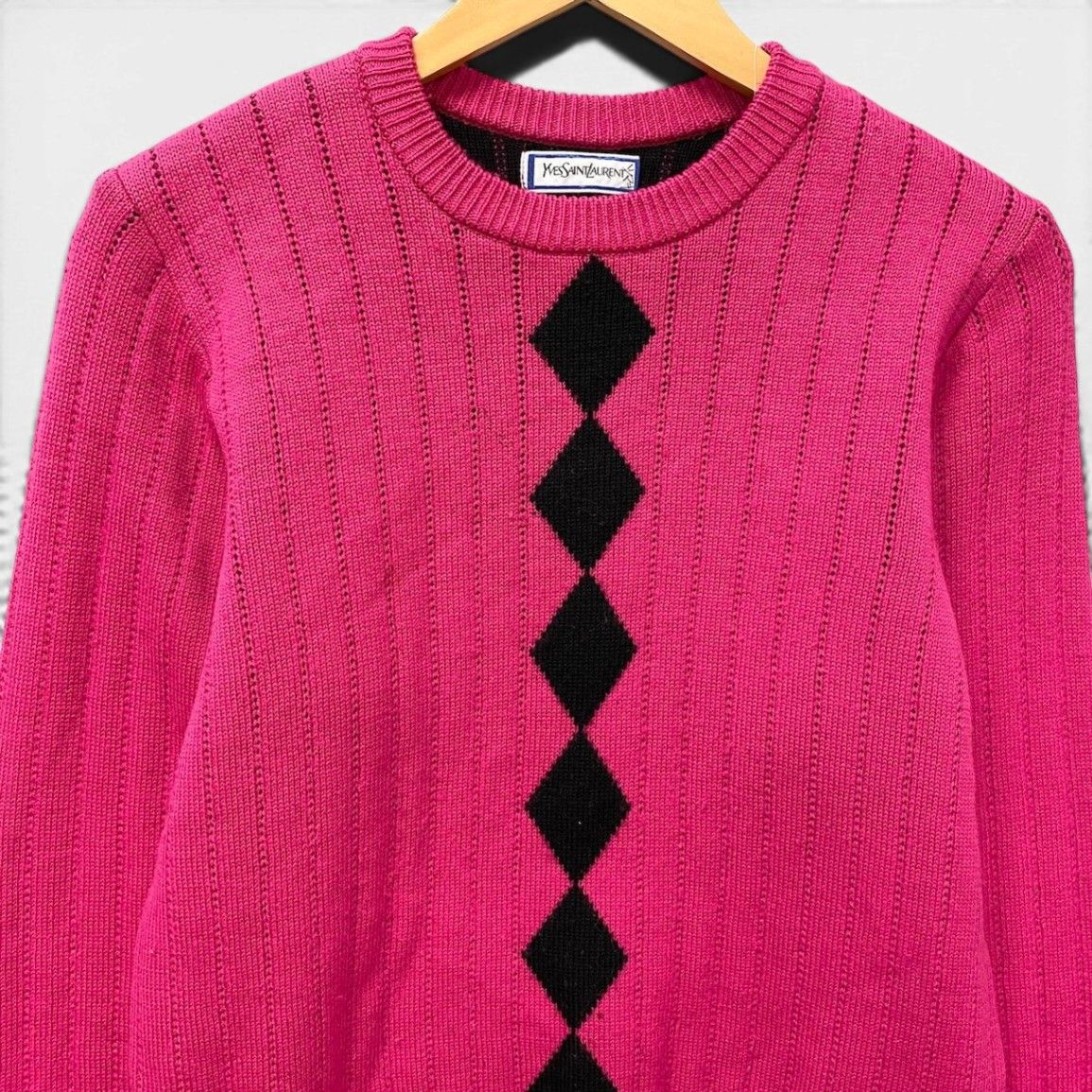 40f15 YVES SAINT LAURENT イヴサンローラン クルーネック ニット 