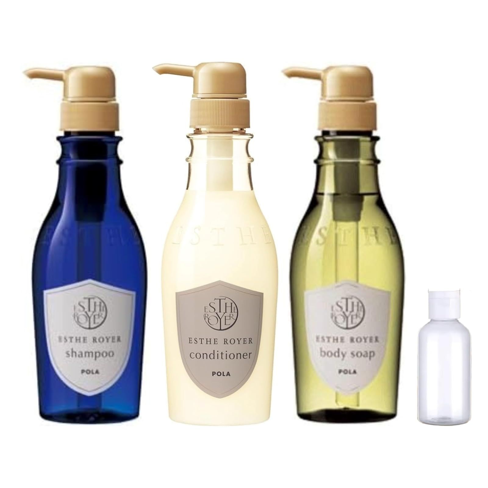 エステロワイエ シャンプー＆コンディショナー＆ボディソープ 400ｍL 3本セット トラベルボトル付