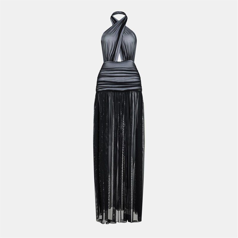 ノーマカマリ レディース トップス ワンピース NORMA KAMALI NK Shirred Gown Ld54 BlackSnow ブラック