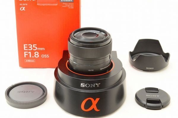 ☆良品☆ Sony ソニー E 35mm F1.8 OSS SEL35F18 元箱 付属品 ♯26061203