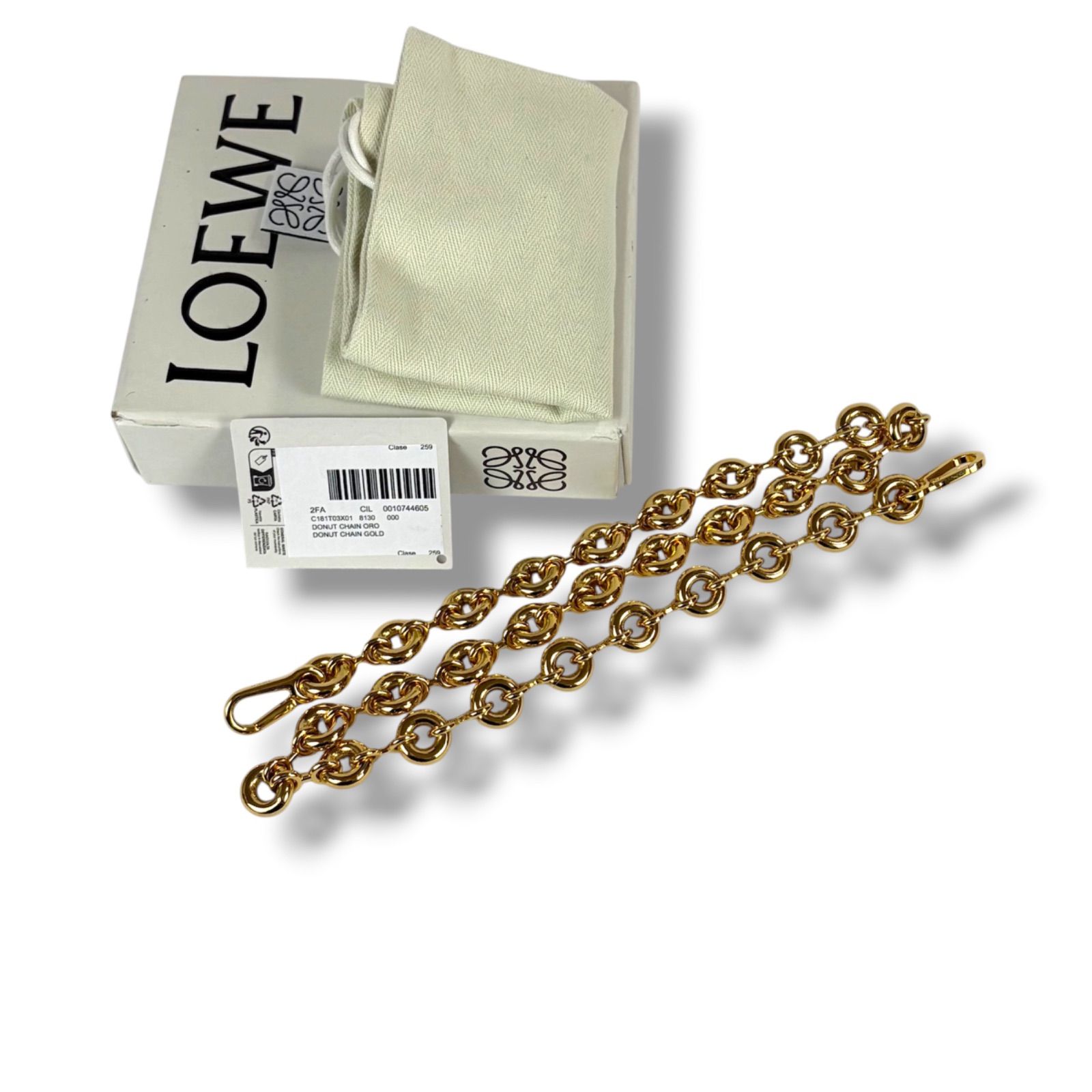 ロエベ　LOEWE ドーナツチェーン　ショルダーストラップ　バッグチャーム　ゴールド金具