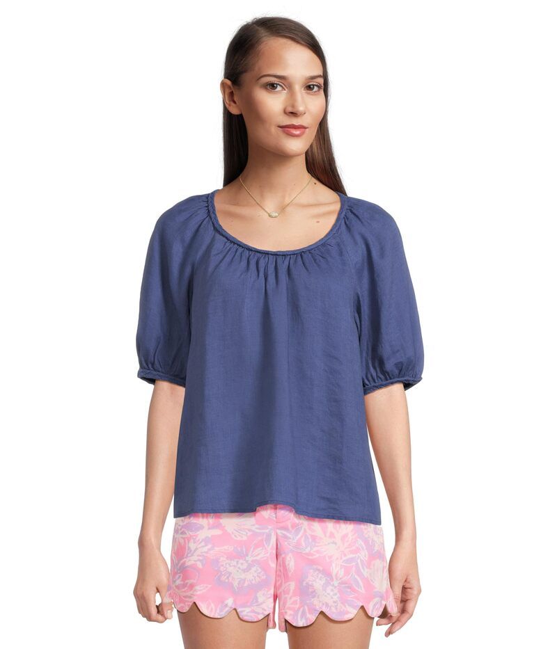 リリーピュリッツァー レディース トップス シャツ Lilly Pulitzer Calais Short Sleeve Top Sapphire Pool サファイア