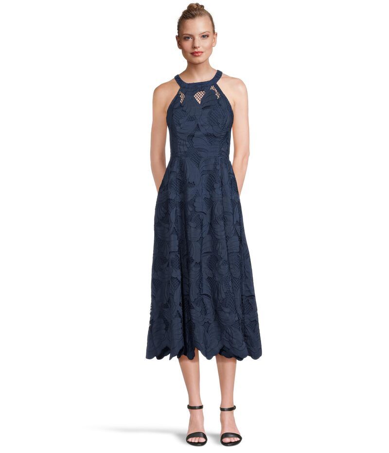 リリーピュリッツァー レディース トップス ワンピース ミディ レース Lilly Pulitzer Denise Lace Midi Dress Low Tide Navy Sway With Me