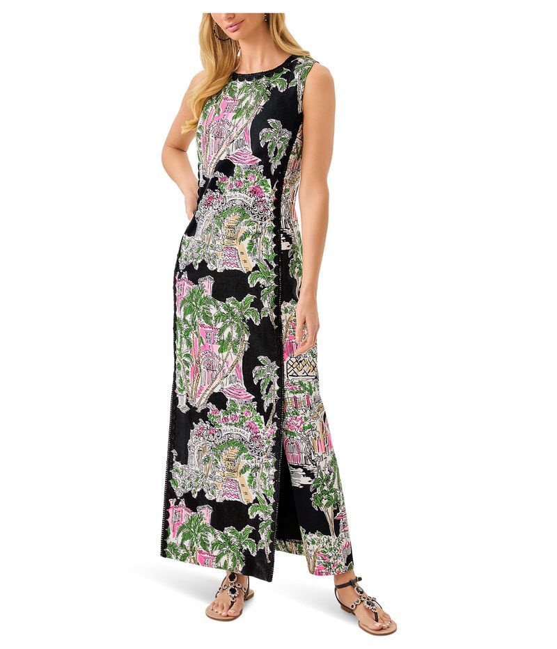 リリーピュリッツァー レディース トップス ワンピース マキシ Lilly Pulitzer Darlene Stretch Maxi Shift Onyx Oversized Pb Annivers