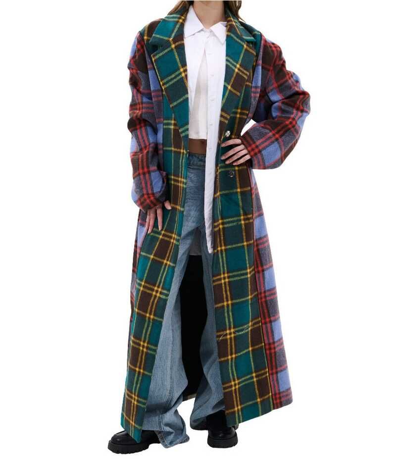 アザレア ワン レディース アウター コート オーバーサイズフィット ジャケット Azalea Wang Studio Checked Pattern Notch Collar Oversized F