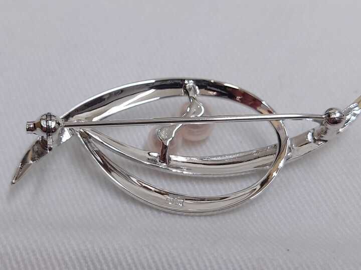 MIKIMOTO ミキモト ブローチ あこや 真珠 パール 5.5 4.5mm MS刻印