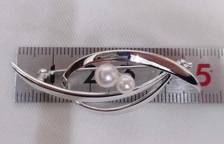 MIKIMOTO ミキモト ブローチ あこや 真珠 パール 5.5 4.5mm MS刻印