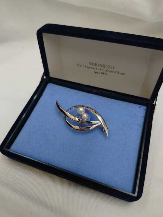 MIKIMOTO ミキモト ブローチ あこや 真珠 パール 5.5 4.5mm MS刻印