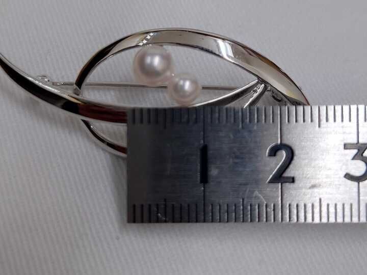 MIKIMOTO ミキモト ブローチ あこや 真珠 パール 5.5 4.5mm MS刻印
