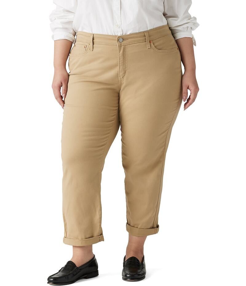 リーバイス レディース ボトムス デニムパンツ プラスサイズ ジーンズ Levis Plus Size Boyfriend Khaki MidRise Jeans Unbasic Khaki カーキ