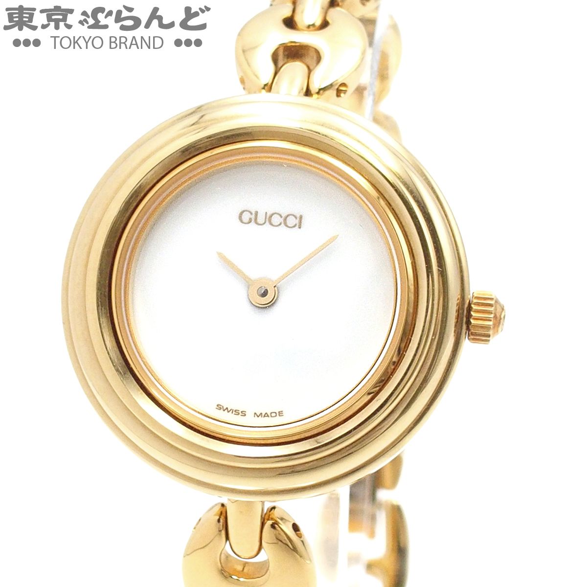 グッチ GUCCI チェンジベゼル ウォッチ ラウンド 全5色替えベゼル 11/12.2 ホワイト SS 腕時計 レディース 電池式 101837094