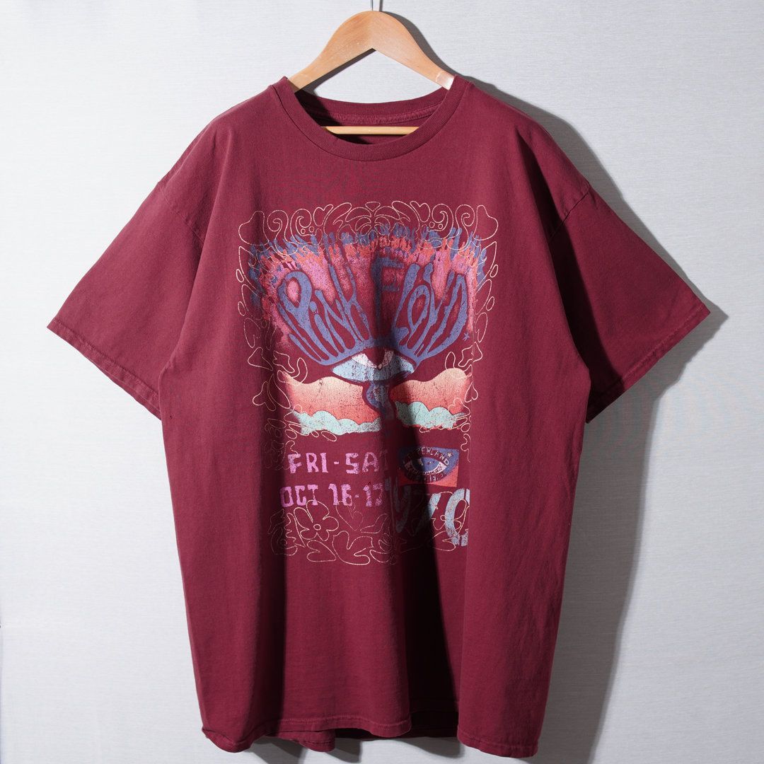 ピンクフロイド PINK FLOYD Tシャツ XL 相当(表記L) エンジ バンT