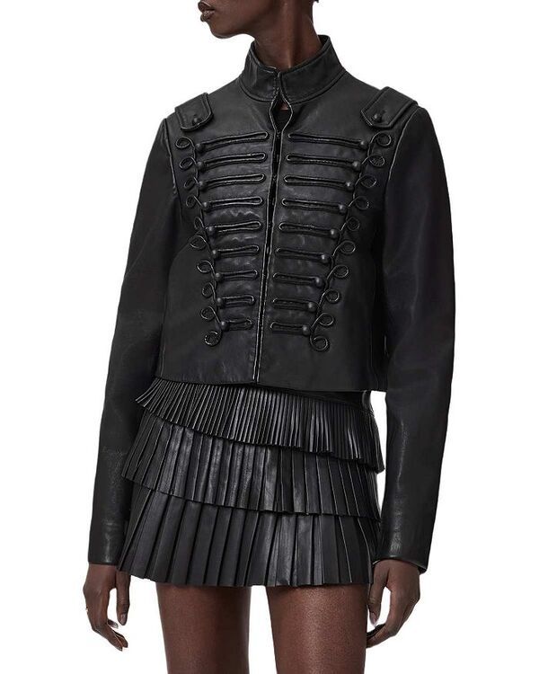 オールセインツ レディース アウター ジャケット・ブルゾン レザー ALLSAINTS Rummy Leather Jacket Black ブラック