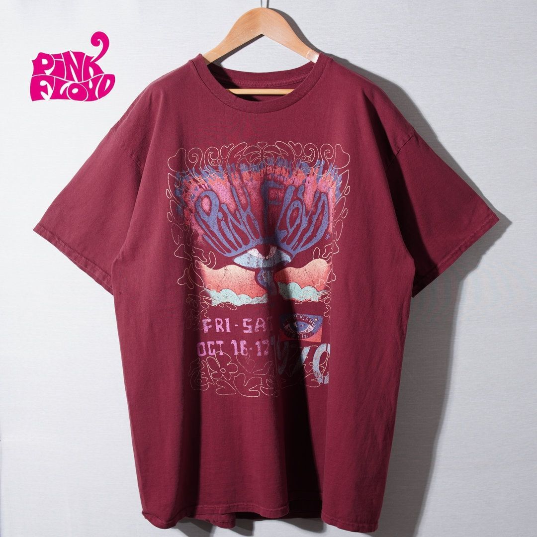 ピンクフロイド PINK FLOYD Tシャツ XL 相当(表記L) エンジ バンT