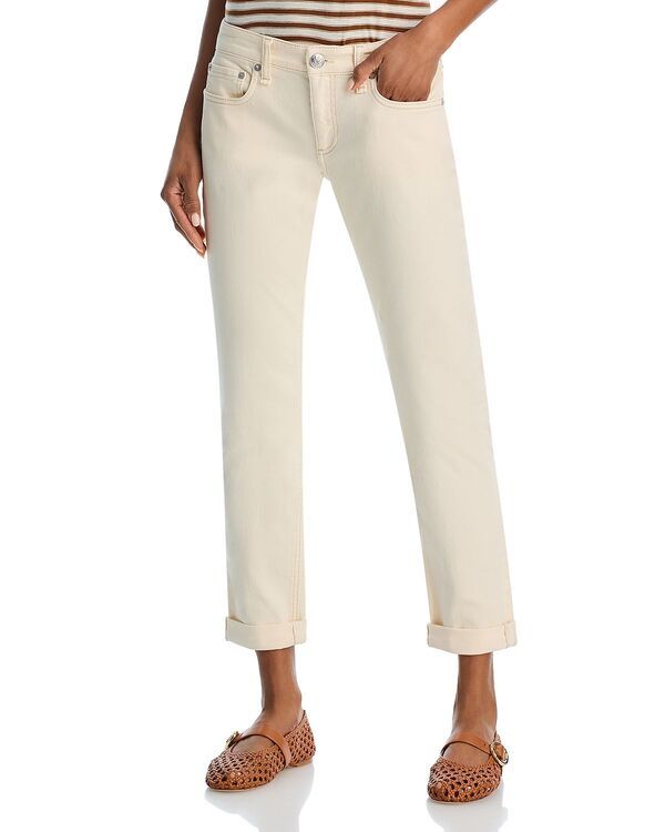 ラグアンドボーン レディース ボトムス デニムパンツ ローライズ ジーンズ rag bone Dre Low Rise Slim Leg Jeans in Ecru エクリュ
