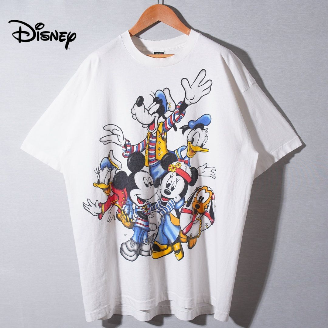 90s USA製 ディズニー Disney Tシャツ XL 表記F ホワイト ヴィンテージ