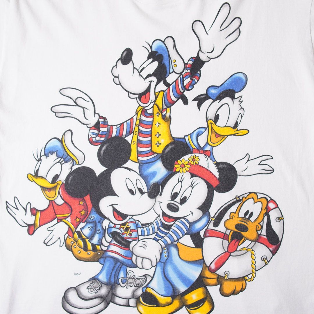 90s USA製 ディズニー Disney Tシャツ XL 表記F ホワイト ヴィンテージ