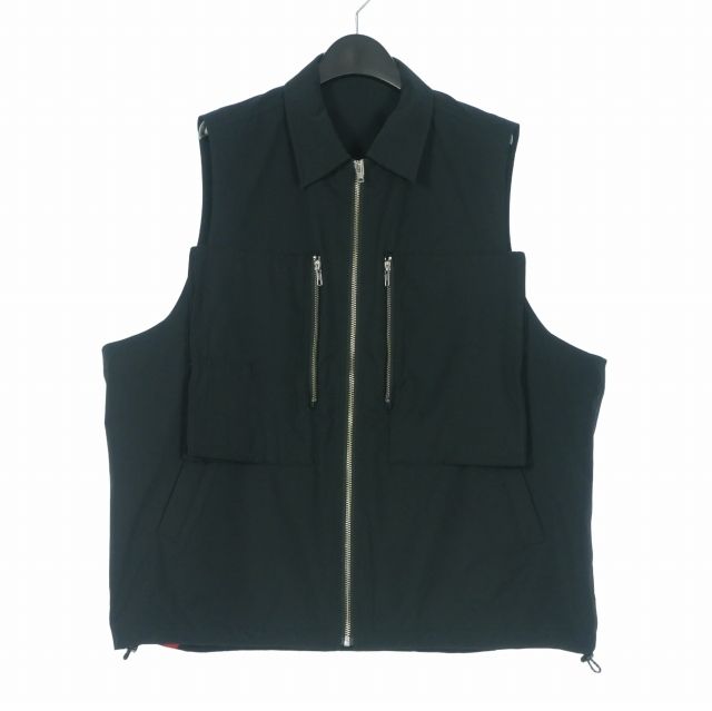 フィンガリン PHINGERIN 24SS フロートポケット ジップベスト ジレ L ブラック 黒 PD-241-JK-111