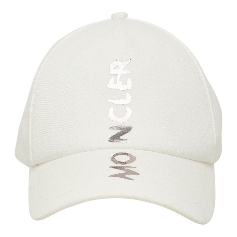 モンクレール ロゴ ベースボールキャップ サイズ:UNI ホワイト シルバー コットン レディース MONCLER【1-0274425】