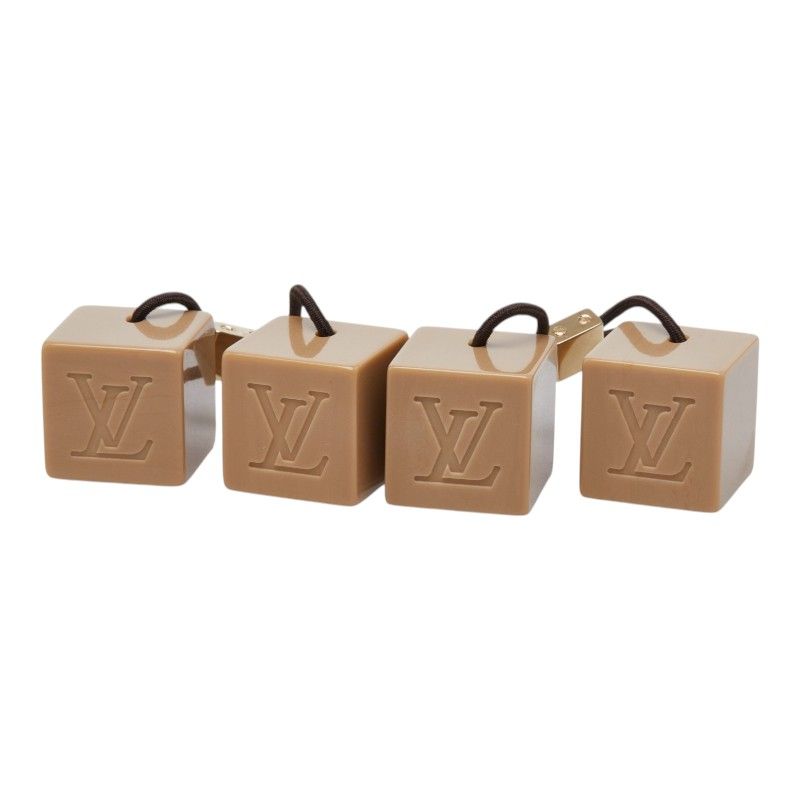 ルイ ヴィトン アンクルージョン キューブ ヘアゴム ヘアアクセサリー 2個セット ベージュ プラスチック レディース LOUIS VUITTON【1-0274442】