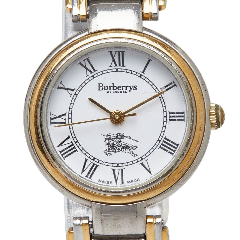 バーバリー 8000 腕時計 ホワイト シルバー ステンレススチール レディース BURBERRY【1-0274463】