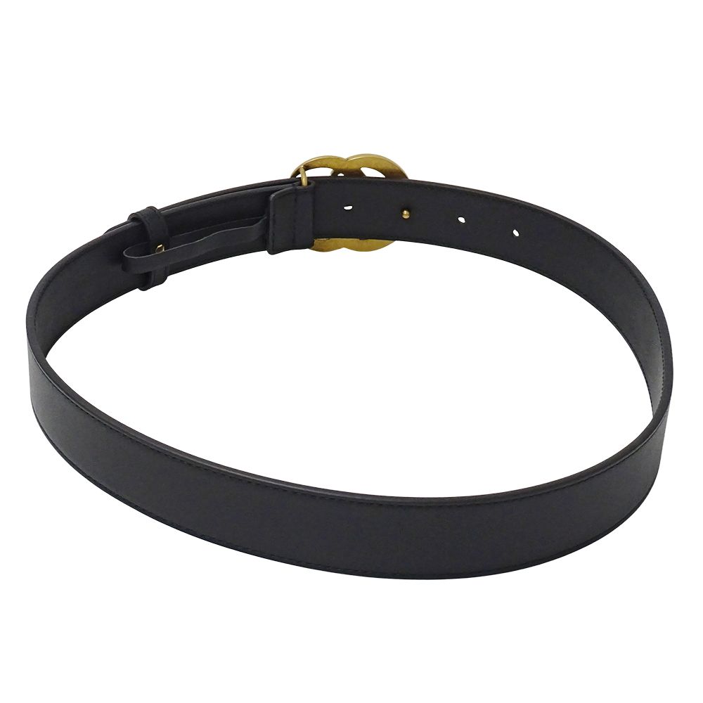 グッチ GUCCI ベルト メンズ ブランド レザー GGマーモント ダブルG ベルト ブラック ゴールド金具 414516 サイズ75・30 おしゃれ かっこいい 【中古】 グッチ GUCCI ベルト メンズ ブランド レザー GGマーモント ダブルG